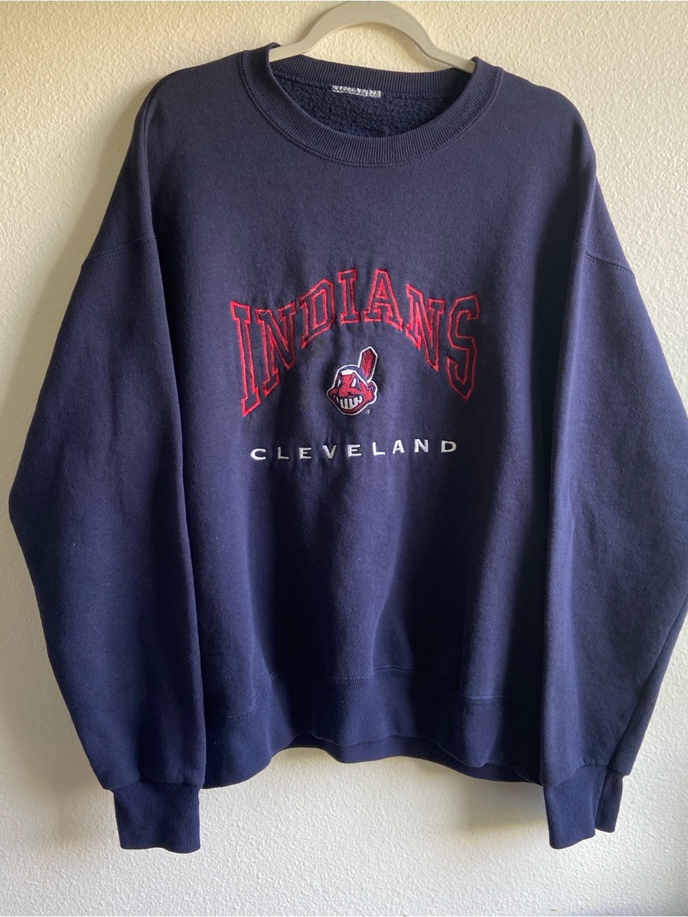 Cleveland Indians Navy Crewneck Sweatshirt